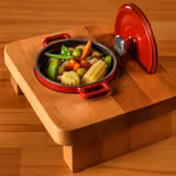 Supporto per pentole professionale - Legno - 180x180x61mm - per 1 pentola - compatibile con SMTK100O