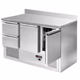 Koelwerkbank ECO - 1368x700mm - met 2 deuren - met 2 lades - opstand