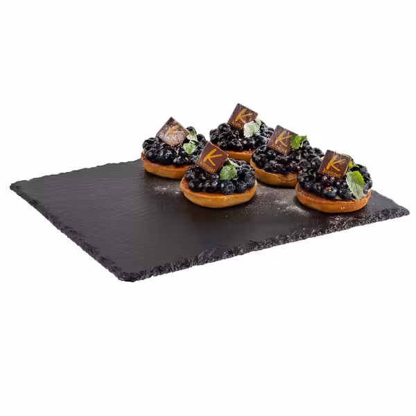 (6 pcs) Slate Serving Board - Natural Slate - GN 1/2 - 6-piece set - 325x265mm - Black