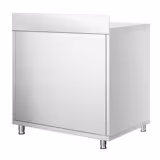 Mesa armario inox PREMIUM - 800x700mm - con puertas batientes & con peto
