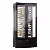 Panoramic Commercial Wine Fridge - Black - Single Zone - 450L - max. 104 bottles