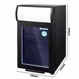 GASTRO-COOL | Frigorifero pubblicitario con cappa illuminata - 21 litri - con 1 porta in vetro - Nero