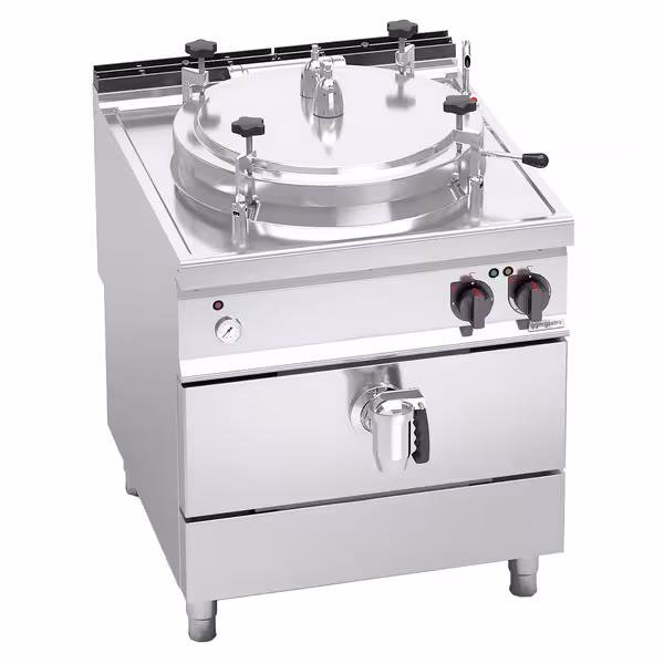 Elektro Druck Kochkessel - 100 Liter - 16 kW - Indirekte Beheizung - mit Wasserzulauf & Ablasshahn
