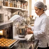 Set üstü Planet mikser - 7 litre - 350W - 3 aparat dahil - Krem - Hız kontrollü