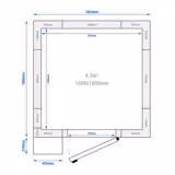 Inox zamrzivačka komora - 1800x1800 mm - 4,30 m³ - uklj. zamrzivački agregat - -20/-10 °C