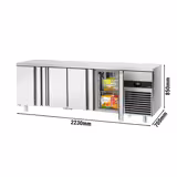 Tavolo congelatore PREMIUM - 2300x700mm - con 4 porte