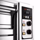 Elektrische pizzaoven (chamotte bakvloer) - 1420x1030x780mm - 2 kamers - 2x6 pizza’s Ø33cm - tot 400°C - Handmatig