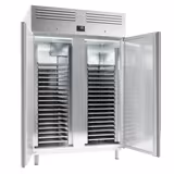 مجمد مخابز ستانلس ستيل PREMIUM - EN 600x400 - 1385 mm - 1240 L - حتى -18…-1 °C - مع بابان - توفير للطاقة، تبريد هوائي، إزالة جليد تلقائية، شاشة رقمية، HACCP