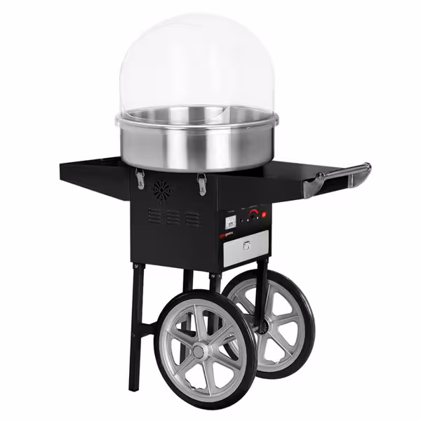 Suikerspinmachine - Ø52cm - 1,08kW - zwart - 230V - met onderstel - incl. beschermkap