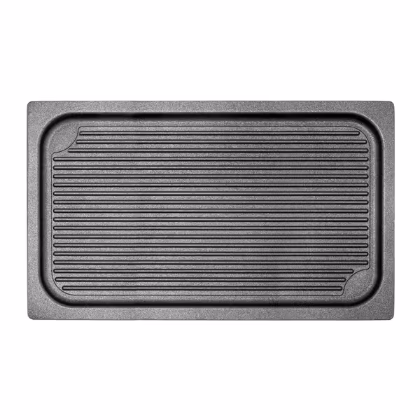 Placă de grătar pentru Cuptor convecție abur GN 1/1 - 530x325x20 mm | grosime bază 7 mm - aluminiu turnat alimentar | suprafață striată | antiaderentă | fără nichel | potrivită pentru gaz, electric, vitroceramică & cuptor