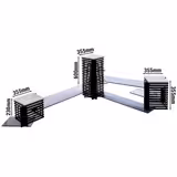 Expositor de buffet - Negro - acero inoxidable y plexiglás - Altura: 600mm - incl. 3 cuencos de melamina