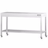 Edelstahl Arbeitstisch PREMIUM - 2000x600mm - mit Grundboden & Rollen