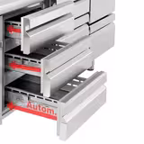 Koelwerkbank PREMIUM PLUS - 1960x600mm - 385 liter - met 2 deuren - met 3 lades - met opstand