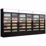 (3 pcs) Commercial Beverage Display Fridge with Illuminated Canopy - 1200mm - 3600 Litres - with 6 hinged glass doors - LED lighting - Temperature range 1 to 10 °C