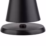 Lámpara de mesa LED - recargable - inalámbrica - CONE - 3 temperaturas de color - IP54 - autonomía 54h - Ø 130mm - Negro