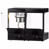Popcornmaschine mit Nachowärmer / Chipswärmer - 1,31 kW - 5 kg/h - mit 1 Kessel - Schwarz