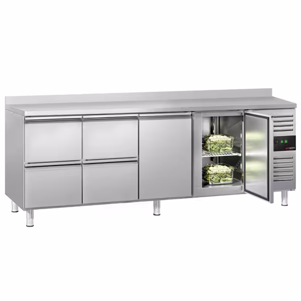 Commercial Counter Fridge ECO - 2230x700mm - with 2 doors - 4 drawers - with upstand