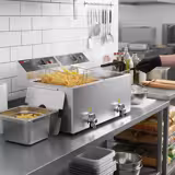 Dubbele elektrische friteuse - 12+12 liter - 6,5 kW - mechanische bediening - met aftapkraan
