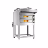 Elektryczny piec do pizzy - 4+4x 33cm - Manualny - włącznie z okapem & ramą podstawy	