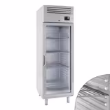 Vrieskast RVS PREMIUM PLUS - GN 2/1 - 687mm - 560liter - tot -18°C tot -1°C - met 1 glazen deur - geforceerde koeling, LED‑verlichting, automatische ontdooiing, slot & legroosters