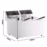 Friggitrice elettrica professionale da banco - 8+8L - 6,5kW - comandi meccanici