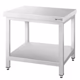 RVS onderbouwtafel 800x600mm - met onderplank