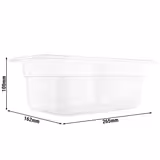 (6 sztuk) Pojemniki z polipropylenu GN 1/4 – mleczne – wysokość: 100 mm