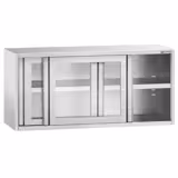 Stainless Steel Wall Cabinet PREMIUM – Sliding Glass Doors - 1400x400x650 mm - With Shelf