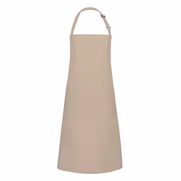 KARLOWSKY | Basic Chef Bib Apron with 2-Section Pocket – Sand - 75×90 cm - Poly-Cotton 65/35