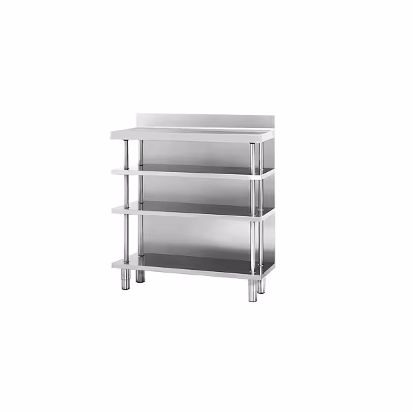 Barski radni pult - Nehrđajući čelik - 1000x300 mm - Sa 4 police
