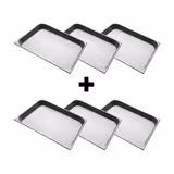 (6 Stück) Edelstahl-Behälter GN 2/1 - Höhe: 65mm