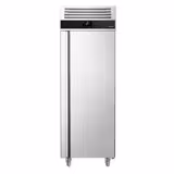 Upright Fridge Stainless steel PREMIUM - GN 2/1 - 700L - with 1 door - On castors - For UK