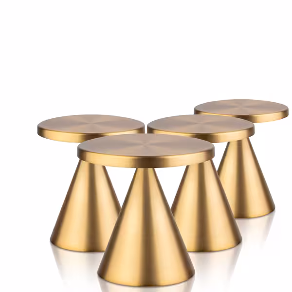 (4 stuks) Tafellamp - CONE MINI - oplaadbaar - draadloos - IP54 - dimbaar in 3 standen - Ø130mm - Goud