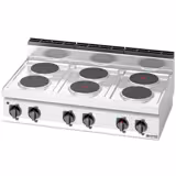 Commercial Electric Hob, 6 Solid Hotplates PREMIUM - 700 mm deep - 15.6 kW