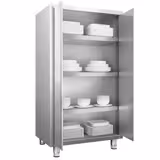 Armadio per stoviglie in acciaio inox PREMIUM - 1000x700mm - 2 porte a battente - Altezza: 1800mm