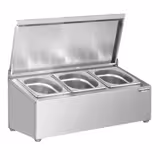 Portaspezie da banco in acciaio inox da banco - 3 bacinelle GN 1/6 - con bacinelle incluse