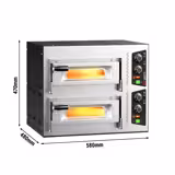 Forno elettrico per pizza - 580x480mm - 1+1 pizze Ø35cm - fino a 450°C - Meccanico - Sovrapponibile (fino a 2)