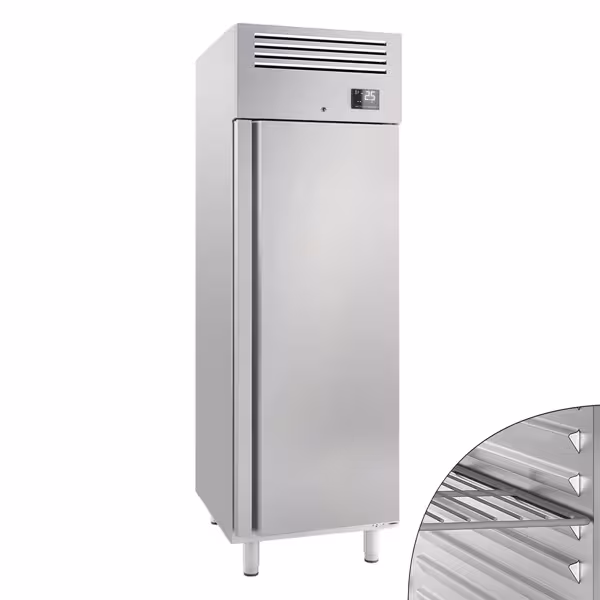 Commercial Upright Fridge Stainless steel PREMIUM PLUS - GN 1/1 - 560L - with 1 door