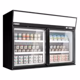 Vitrine murale de congélation pour supermarché - 2 portes - avec îlot de congélation inclus - Noir