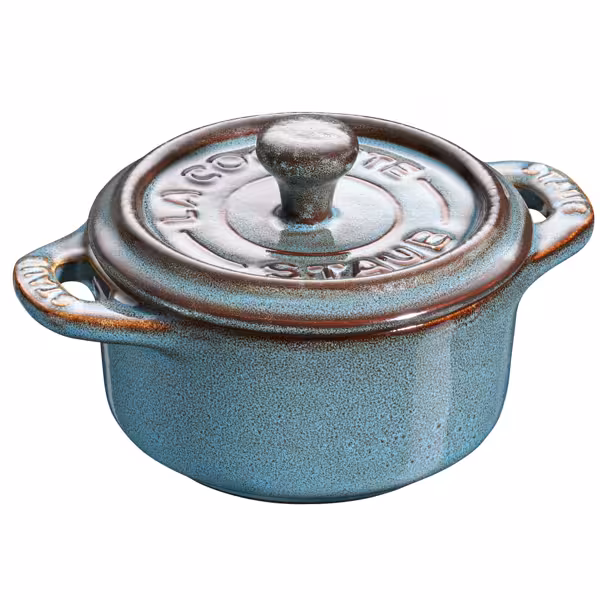 STAUB | CERAMIQUE - Mini Kookpot - Ø 100mm - Rond - Keramiek - Antiek turquoise