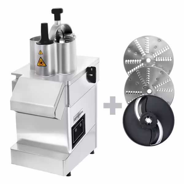 Elektrischer Gemüseschneider - 550 Watt - inkl. 3 Schneidescheiben