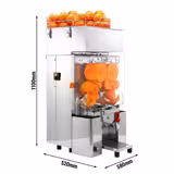 Elektrische Orangenpresse - mit automatischer Fruchtzufuhr & Ablasshahn - Silber