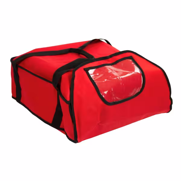 Pizzabezorgtas - voor 5 pizzadozen - 43x43cm - rood
