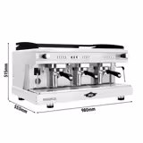 WEGA | Pegaso Plus – Machine à expresso à porte-filtre – 3 groupes – 5,3 kW – avec mousseurs à lait & eau chaude – Blanc