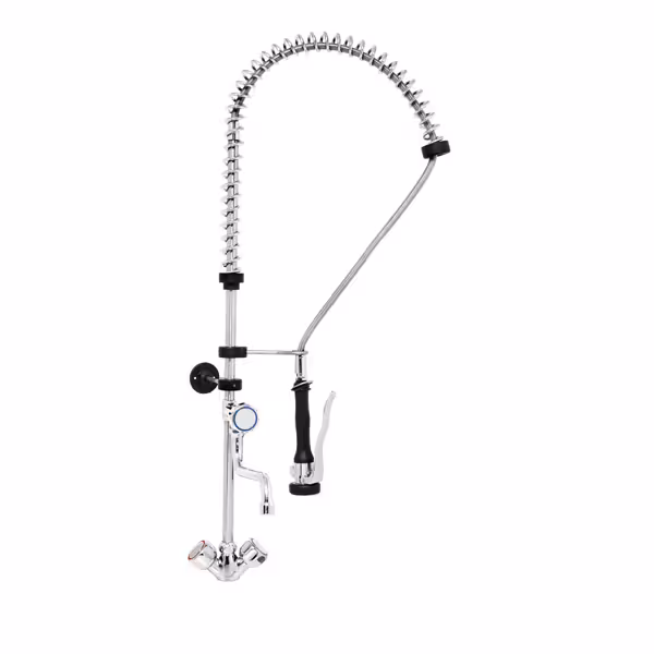 Enkelhåls diskdusch 6000 PREMIUM PLUS - med väggmontering, G1/2" anslutning, svängbar pip, keramiska ventiler & håll-funktion för vattenflöde - 600 mm