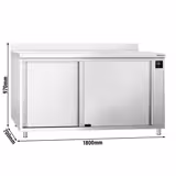 Wärmeschrank PREMIUM - 1800x700mm - mit Aufkantung & Schiebetüren - Digital