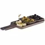 (20 adet) Kase - OAK - Melamin - 100ml - köşeli - 115x70mm - Derinlik:25mm - Kahverengi