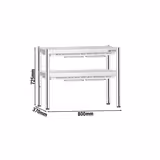 Commercial Heated Gantry PREMIUM with 2 Ceramic Heaters - 800x370mm - 2x 700W - 2 Tier - height-adjustable