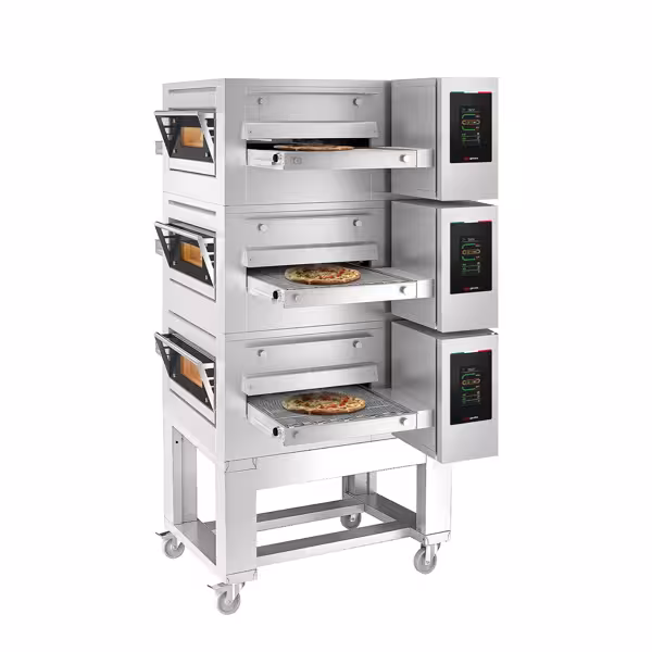 (3 Units) Commercial Gas Conveyor Oven – 1260 x 1750 mm – Touch Control – 500 mm Belt Width – incl. Stand