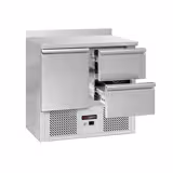 Tavolo refrigerato ECO - 900x700mm - Statica - 240 L - con 1 porta - con 2 cassetti - Alzatina